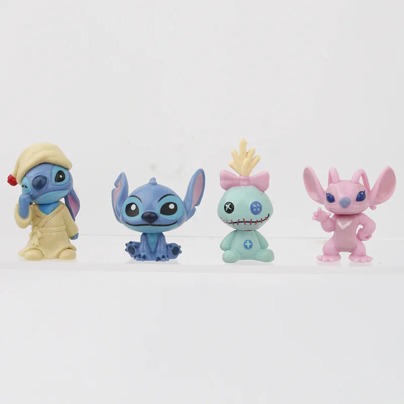 12Pcs/Set Anime Stitch Scrump Lilo Characters Vinyl Figure Model Toys