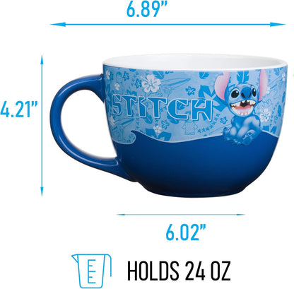 Lilo and Stitch Wavy Style Ceramic Soup Mug, 24-Ounces