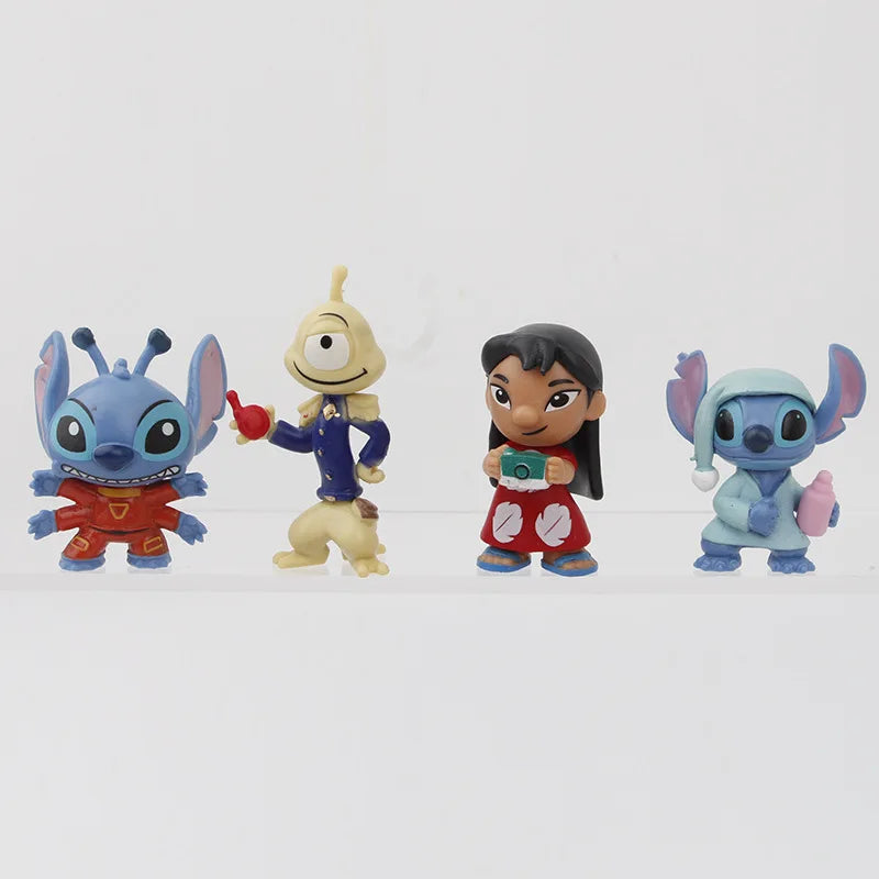12Pcs/Set Anime Stitch Scrump Lilo Characters Vinyl Figure Model Toys