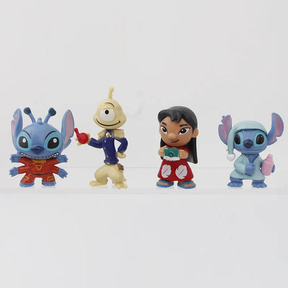 12Pcs/Set Anime Stitch Scrump Lilo Characters Vinyl Figure Model Toys