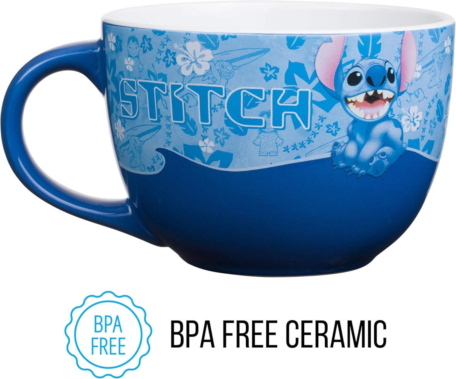 Lilo and Stitch Wavy Style Ceramic Soup Mug, 24-Ounces