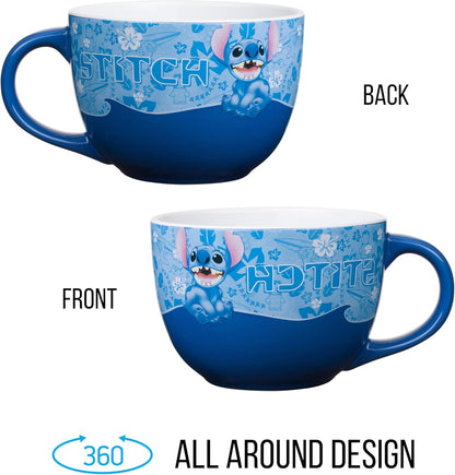 Lilo and Stitch Wavy Style Ceramic Soup Mug, 24-Ounces