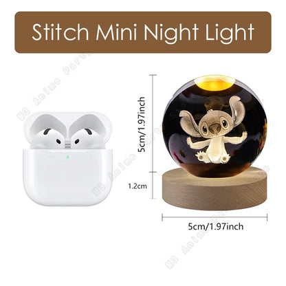 Lámpara 3D de Cristal Stitch – Luz Nocturna LED
