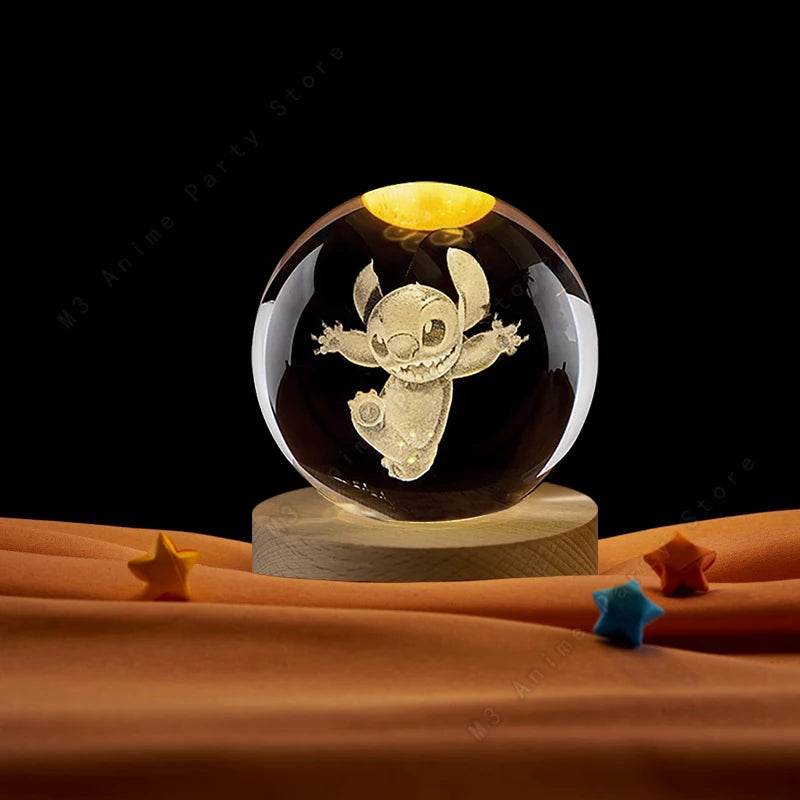 Lámpara 3D de Cristal Stitch – Luz Nocturna LED