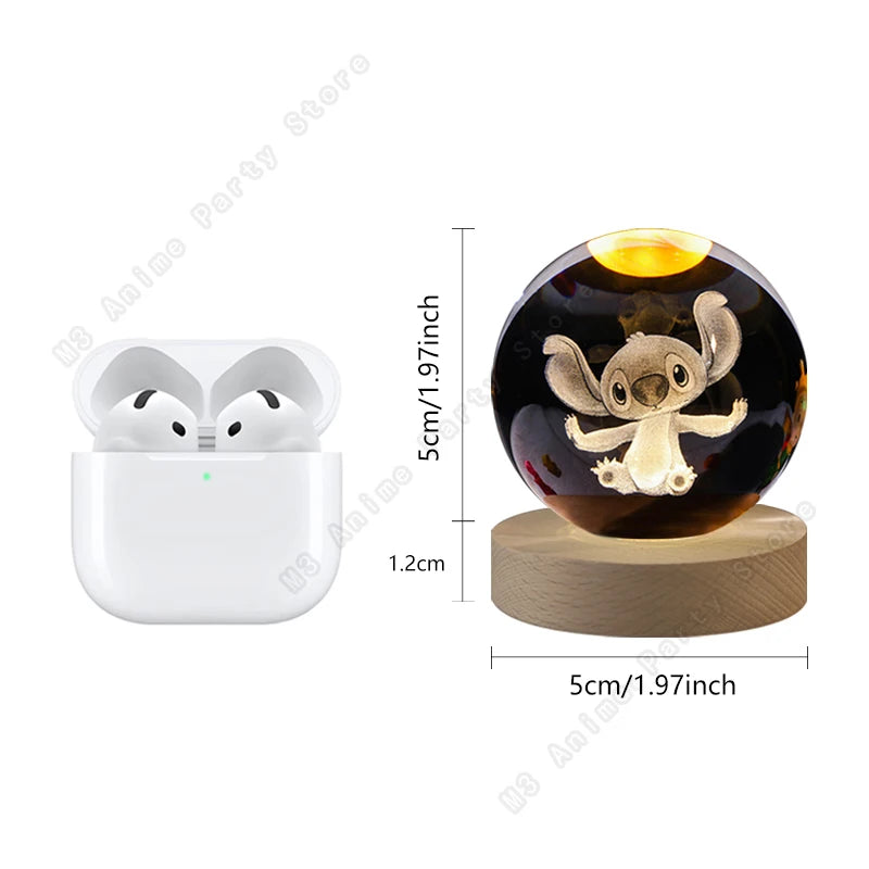 Lámpara 3D de Cristal Stitch – Luz Nocturna LED