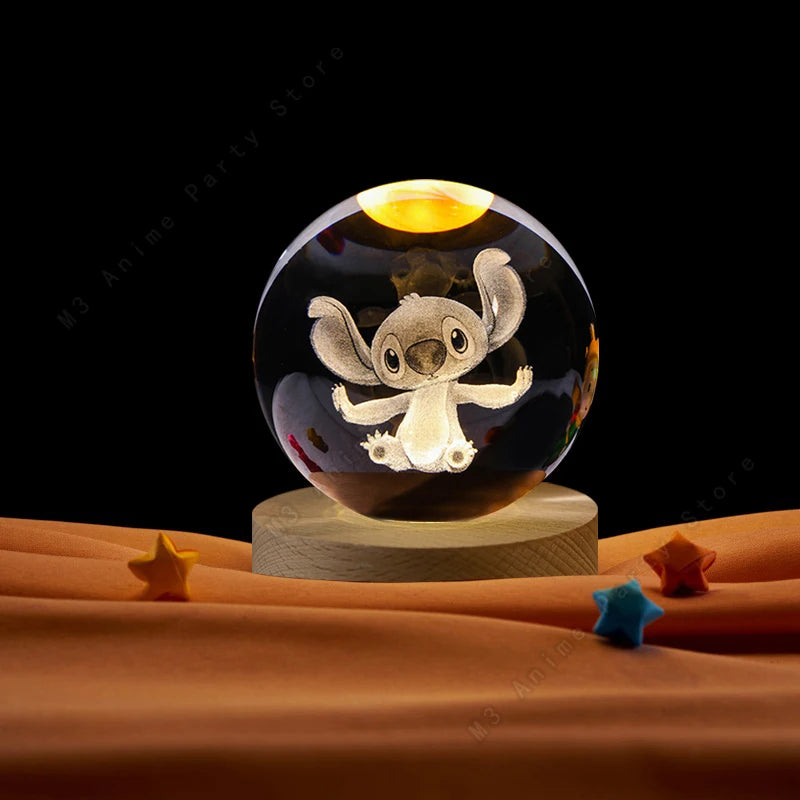 Lámpara 3D de Cristal Stitch – Luz Nocturna LED