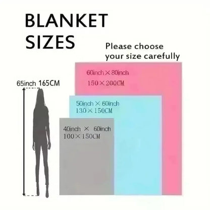 1pc Cozy Flannel Blanket Soft Warm Stitch Starry Night Flannel Blanket Print Machine Sofa Office Camping Travel and Home Decor