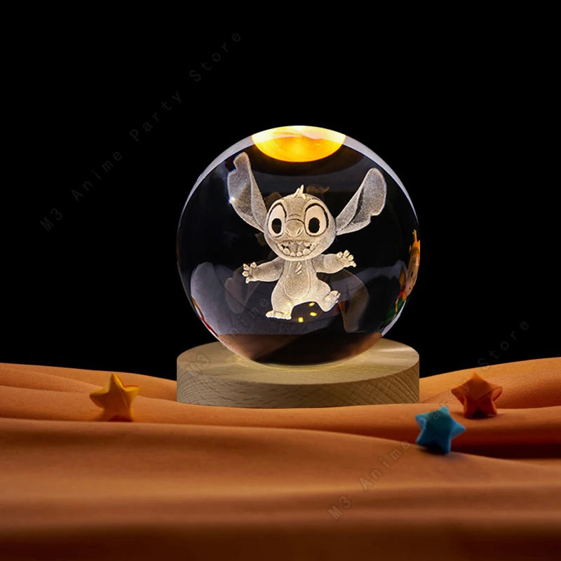 Lámpara 3D de Cristal Stitch – Luz Nocturna LED